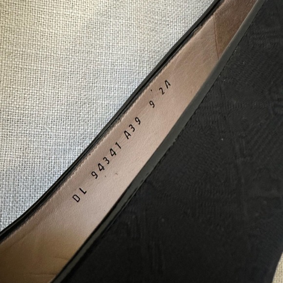 SALVATORE FERRAGAMO Slip-On Square Toe Pump Heels in Black Check Cloth - Picture 10 of 12